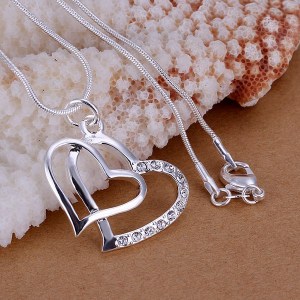 LQ-P091 DOUBLE HEART PENDANT AND CHAIN